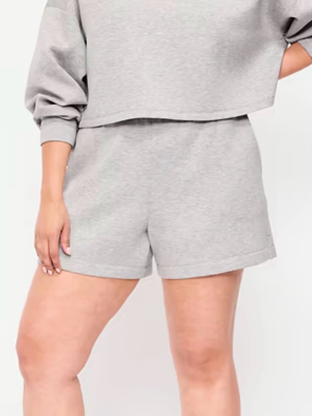 Old Navy High-Waisted Bounce Fleece Shorts 5’ Inseam Heather Gray XL Athletic